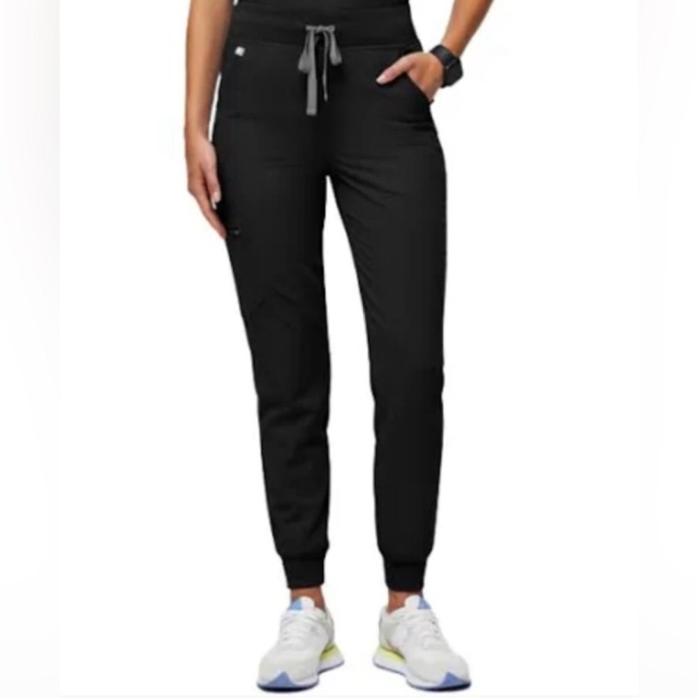 Zamora High Waisted - Petite Jogger Scrub Pants - L - Petite / Black